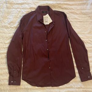 Theory Deep Burgundy Dress Shirt